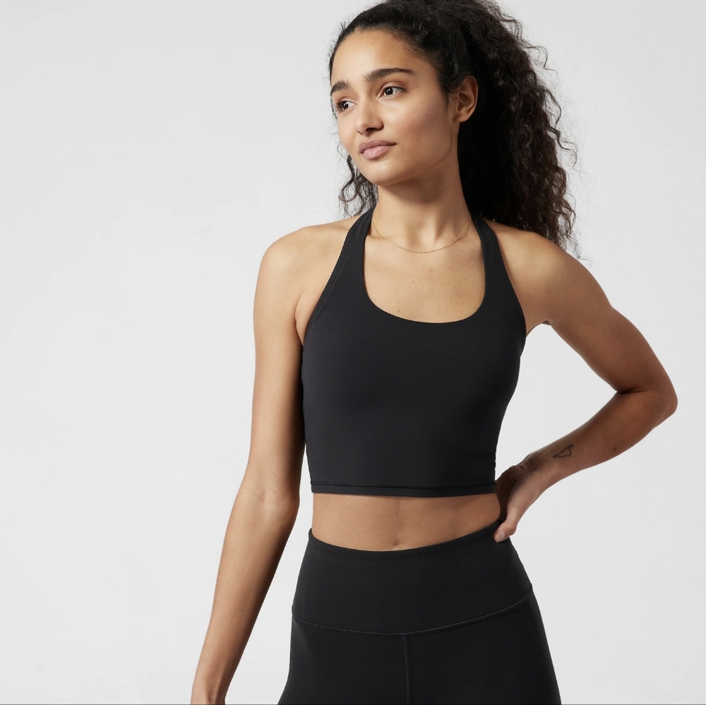 Size L Athleta Black Halter Sports Bra